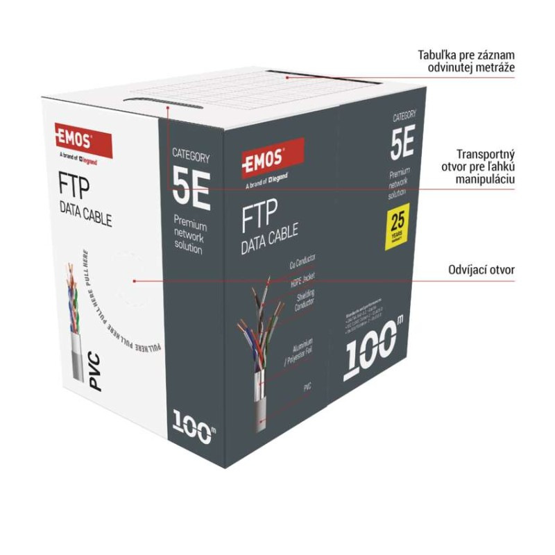 Datový kábel FTP 5E, 100m 2