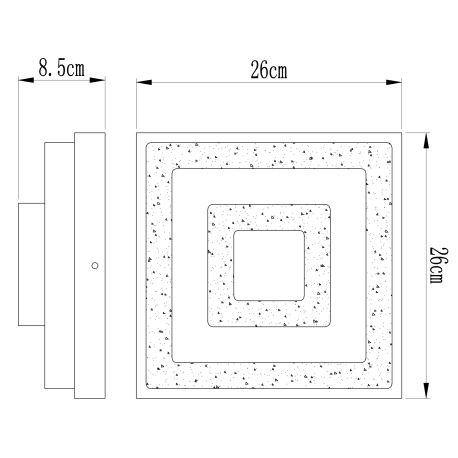 Stropné svietidlo, nerezová ocel, biely akryl, akrylové krištále priehľadné, DxŠxV: 260x260x85 vráta 9