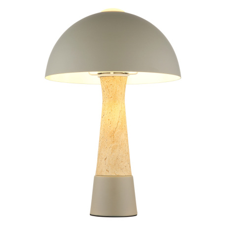 Stolová lampa, kov, matná sivá, imitácia travertínu, čierny PVC kábel, kolískový vypínač na kábli, ø 5
