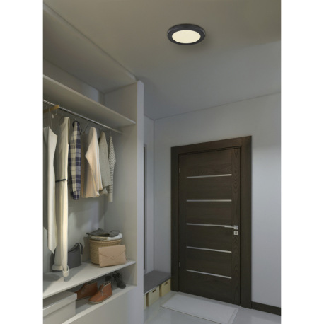 Stropné svietidlo, plast čierny, plast biely, zmena farby svetla vypínačom v zadnej časti svetla, fi 2