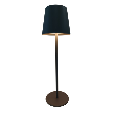 Nabíjateľná stolová lampa, kov čierny, plast čierny a biely, dotykové zapnutie/vypnutie, plynulá reg 3