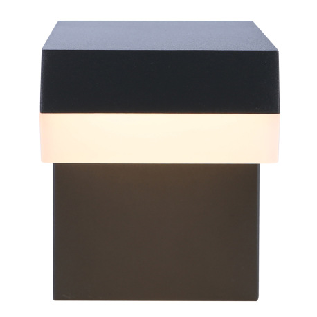 Vonkajšie svietidlo, nerez antracit, plast opál biely, IP44, ŠxV:95x125, H:193, vrátane 1xLED 9W 230 3
