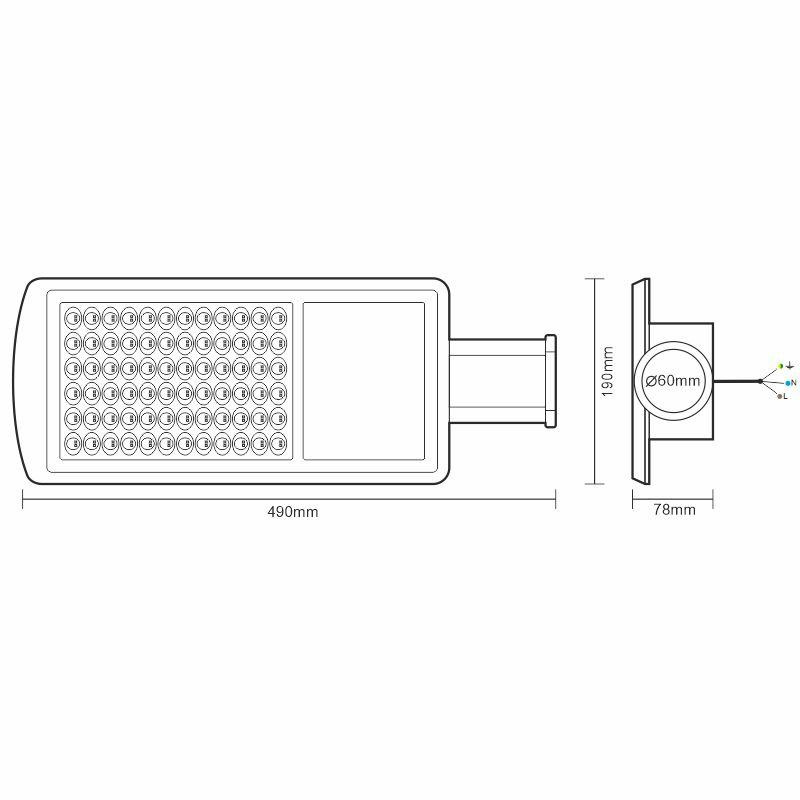LED pouličné osvetlenie 60W / 2700K - LSL512 6
