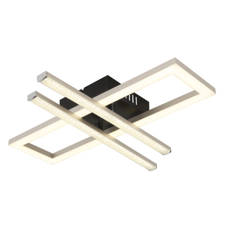 Stropné svietidlo, plast čierny, matný nikel plast, číre plastové krištále, biely plast, polohovateľ 13