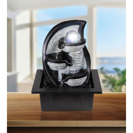 Dekoratívne svietidlo, plast sivý, sklo, vrátane čerpadla, DxŠxV:210x175x255, vrátane 4xRGB LED 0,13 6