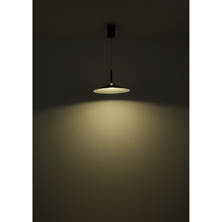 Závesné svietidlo, kov čierny matný, akryl biely, kábel PVC čierny, ø: 475 mm, H: 1500 mm, nastavite 4