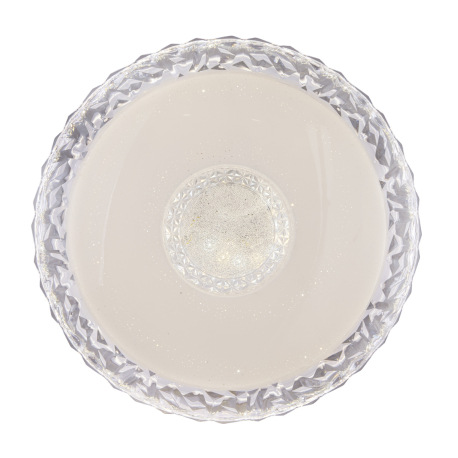 Stropné svietidlo, kov biely, akryl biely, trblietavý efekt, priehľadné akrylové krištále, stmievate 4