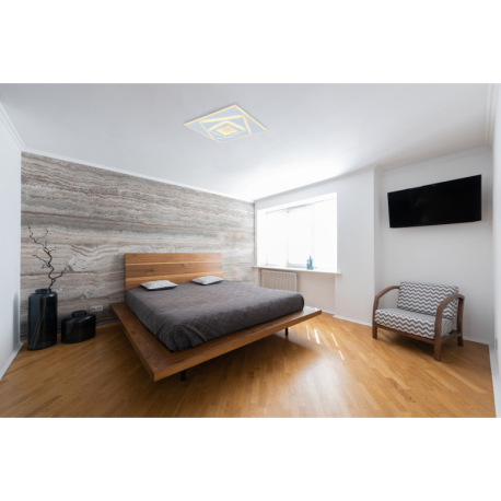 Stropné svietidlo kov biely, akryl biely, DxŠxV: 400x400x54mm, LED 24W 230V, 3000lm zdroj, 2100lm vý 1