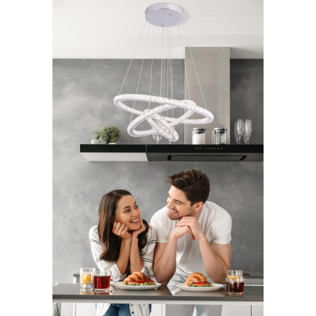 Závesné svietidlo, chróm, K5 priehľadné krištále, nastaviteľné, priemer 30cm, 50cm a 70cm, diaľkové 2