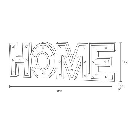 Dekoratívne svietidlo, plast, drevo, vypínač, bez batérií 3xAA 1,5V, DxŠxV: 380x32x110, vrátane 28xL 15