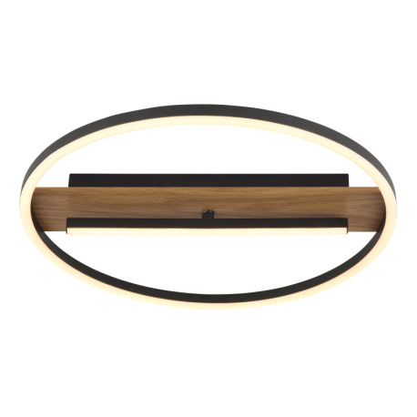 Stropné svietidlo, kov vzhľad dreva, hliník čierny matný, silikón biely, výkyvné rameno, ø: 405 mm, 3