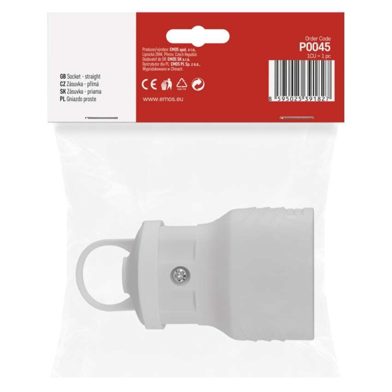 Zásuvka priama, biela 5