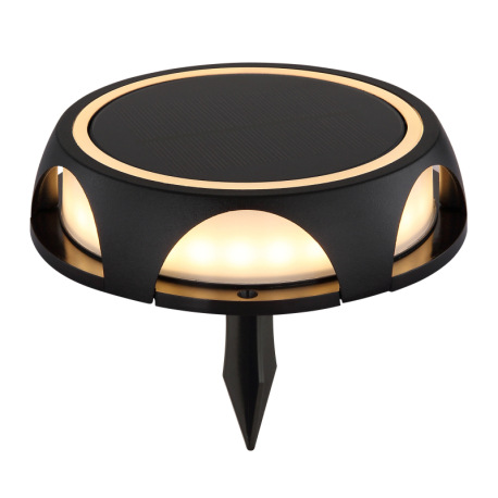 Solárne svietidlo, hliník čierny matný, plast čierny/biely, spínač, batéria CR18650 1200mAh 3,7V, IP