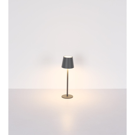 Nabíjateľná stolová lampa, kov čierny, plast čierny a biely, dotykové zapnutie/vypnutie, plynulá reg 10