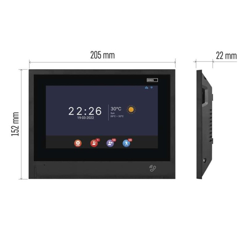 Dodatočný monitor GoSmart IP880B 2WIRE pre domácu video vrátnikovú súpravu IP880A 2WIRE 14