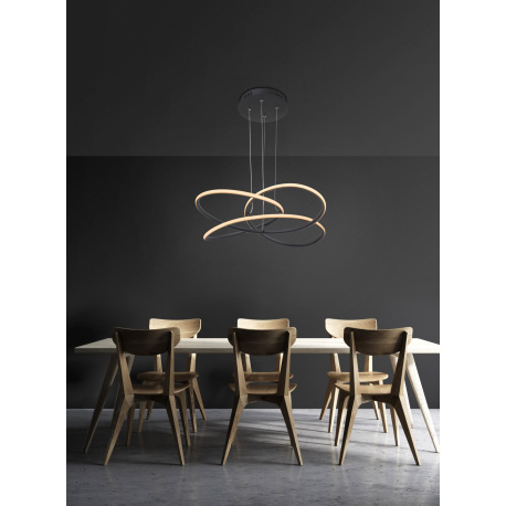 Závesné svietidlo, kov čierny, plast biely, Ø600, V: 1200, vrátane 1xLED 30W 230V, 1370lm, 3000K 6