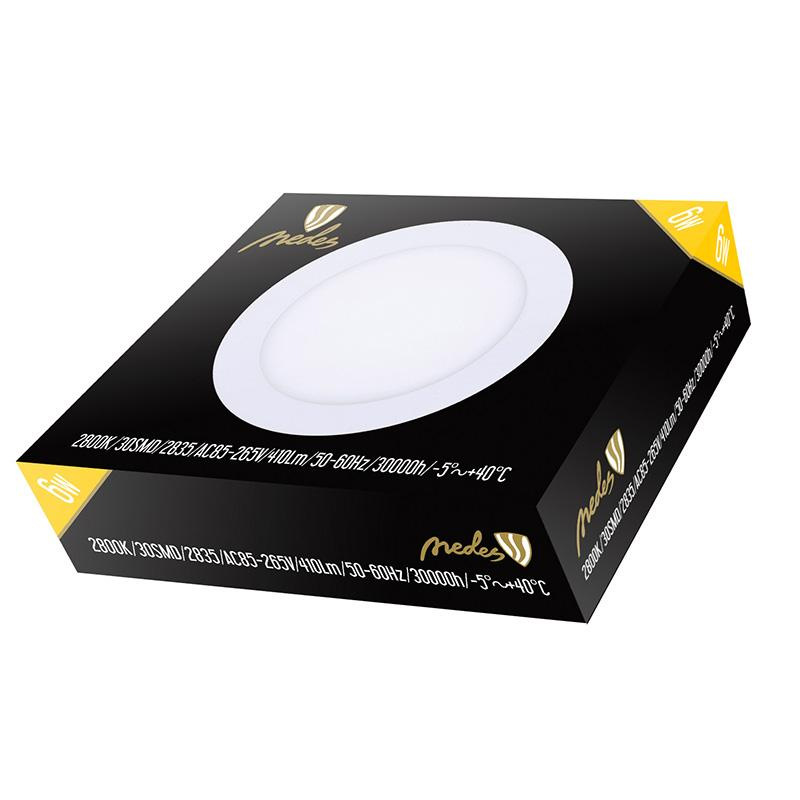 LED vsadený panel 6W / PR / SMD / 2800K / WH - LPL111 6
