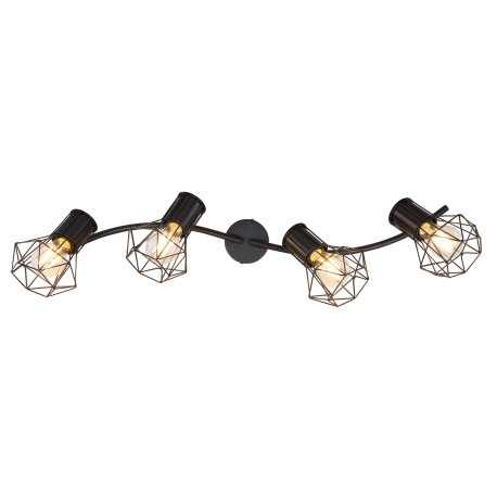 Stropné svietidlo, kov čierny, nastaviteľné, DxŠxV: 800x225x190, bez žiaroviek 4xE27, max. 40W 230V 15