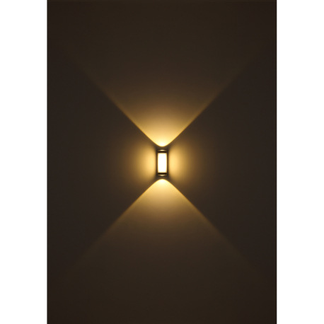 Vonkajšie svietidlo, hliník antracit matný, akryl transparentný, plast biely, IP54, ŠxV: 75x187mm, H 7