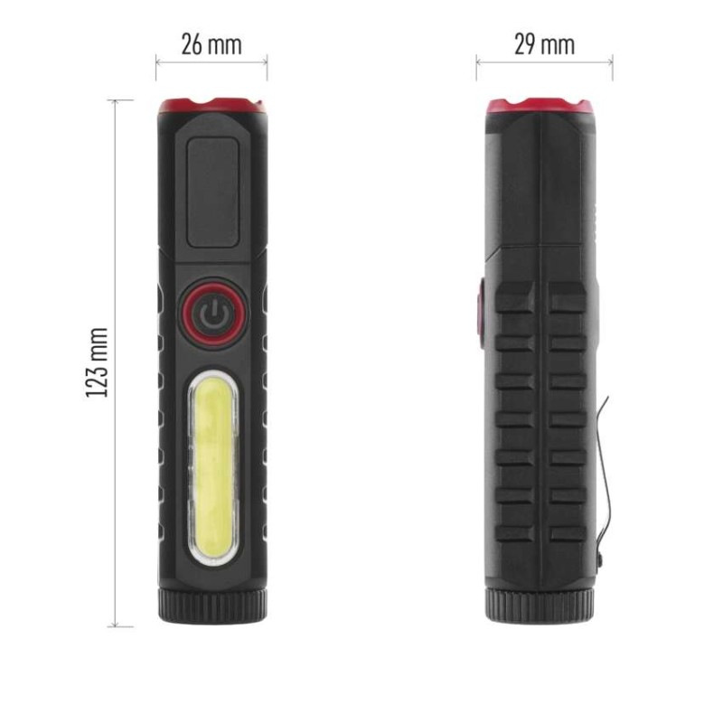 Dobíjacia plastová baterka LED P4720, 120 lm, 10 KS, display box 10