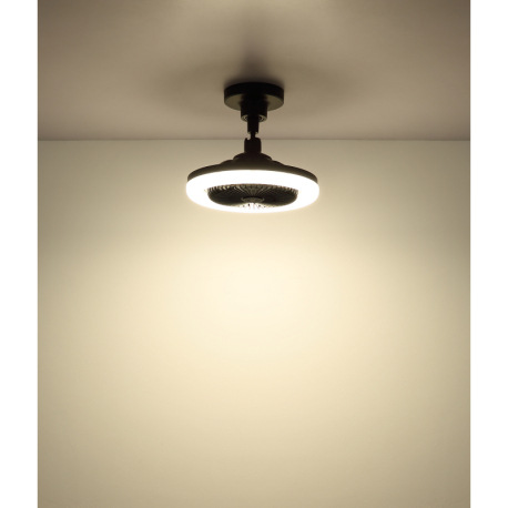 Stropný ventilátor, plast čierny/biely/dymový, stmievateľný, viacero rýchlostí pomocou nástenného vy 9