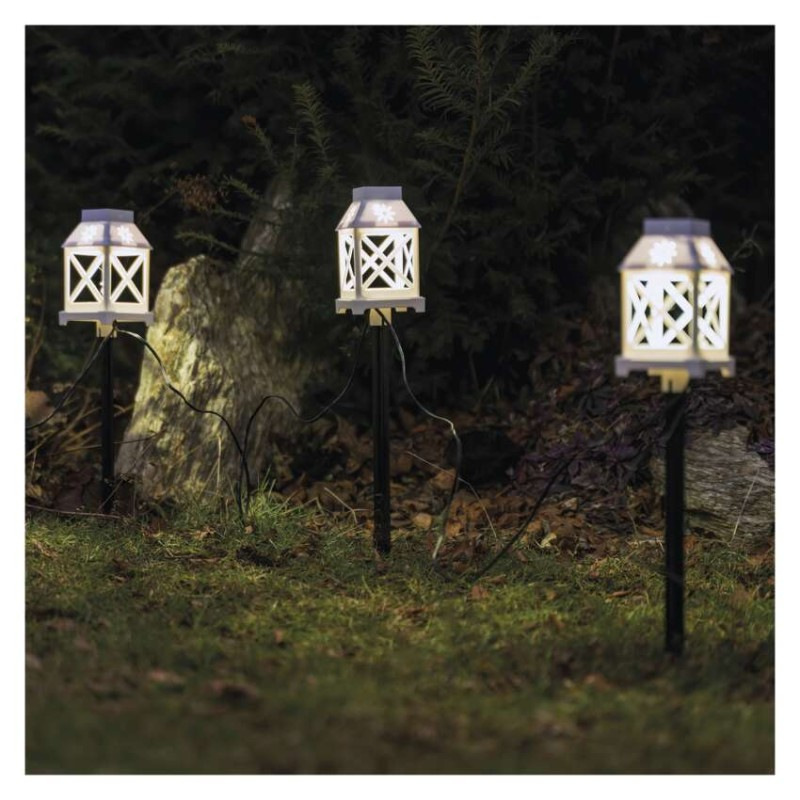 LED dekorácia – zapichovacie lampáše biele, vonkajšie aj vnútorné, studená biela 3