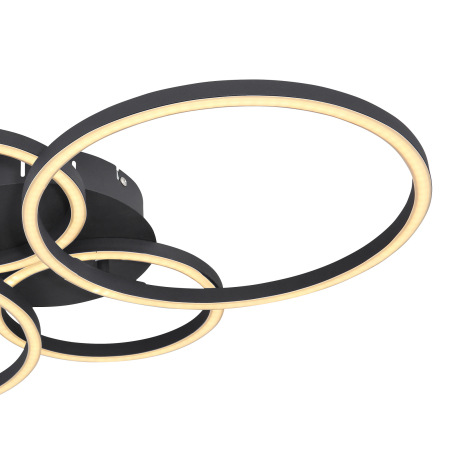 Stropné svietidlo, kov čierny, plast opál, priemer kruhov 2x30cm, 2x20,5cm, DxŠxV: 655x406x75, vráta 11