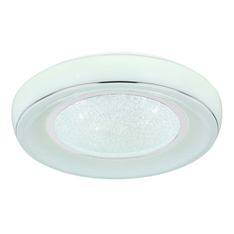 Stropné svietidlo, kov biely, chróm, plast biely, plastové krištále, trblietavý efekt, nočné svetlo, 6