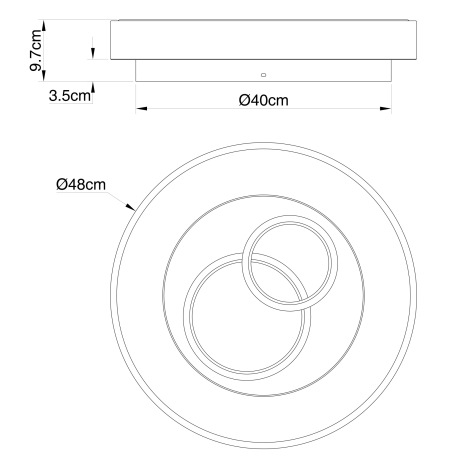 Stropné svietidlo, kov, akryl sivý a biely, pamäťová funkcia, nočné svetlo, stmievateľné, diaľkové o 9
