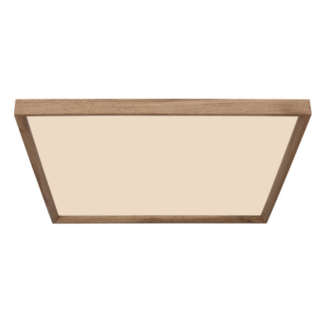 Stropné svietidlo, kov biely, MDF vzhľad dreva, plast opál, fixácia farby, DxŠxV:600x600x85mm, vráta 14