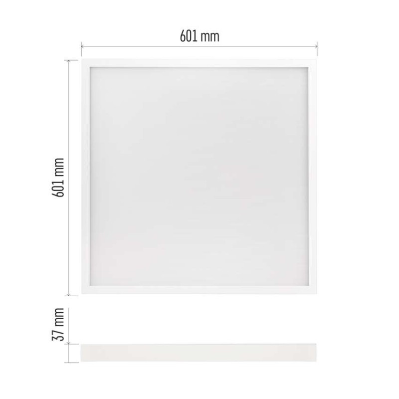 LED panel VEXXO 60×60, prisazeny štvorcový biely, 33W neutrálna biela UGR 3