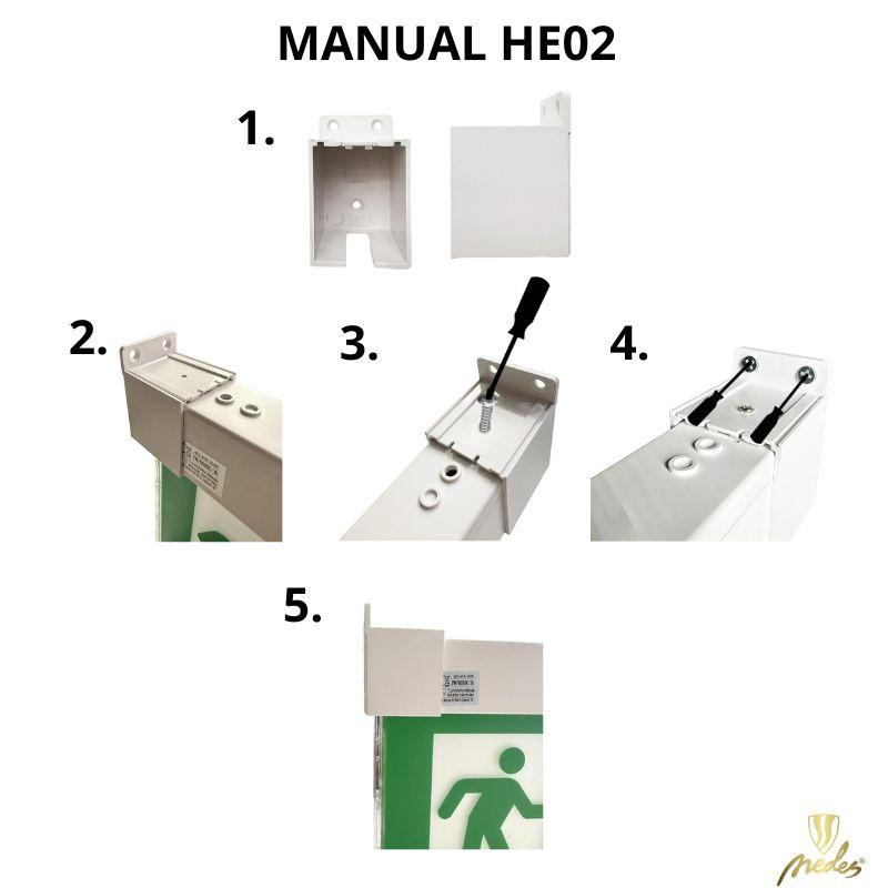 Set na montáž na bočnú stenu pre núdzové svietidlá LEL204 - HE02 2