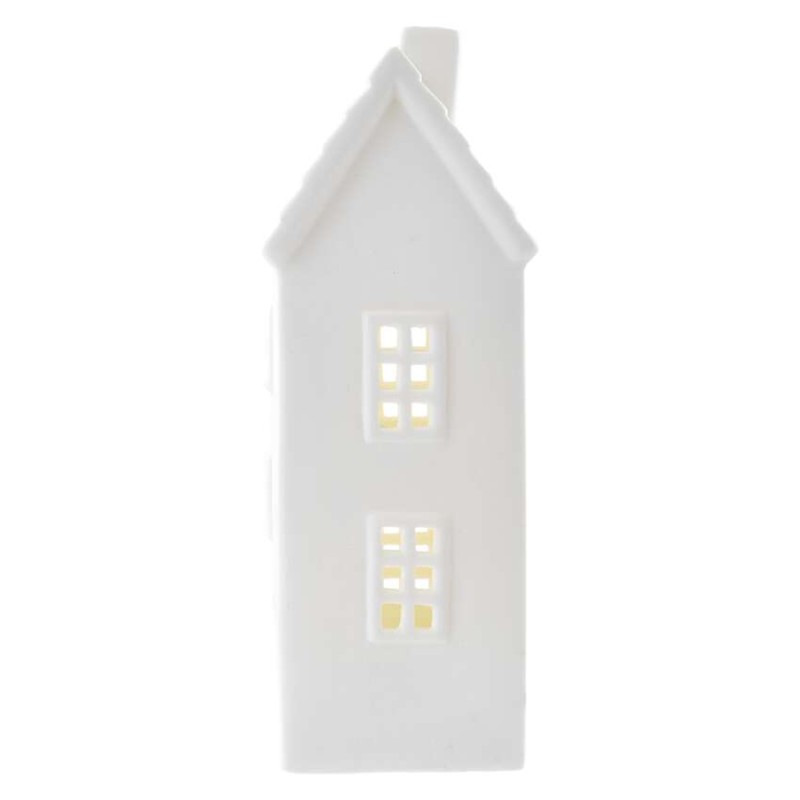 LED keramický domček, 16 cm, 1x CR2032, vnútorná, teplá biela, časovač 6