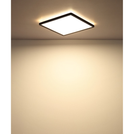 Stropné svietidlo, plast čierny, plast satinovaný, plast biely, podsvietenie, 3 úrovne osvetlenia po 10