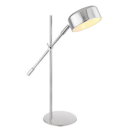Stolová lampa, kov chróm, plast satinovaný, nastaviteľné pomocou kĺbu, kábel 1,5m, vypínač, DxŠxV:42