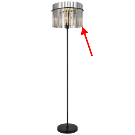 Sklenená tyč, dymová farba, dĺžka 26 cm, pre 15698-4H/-3HR/-3H/H/S