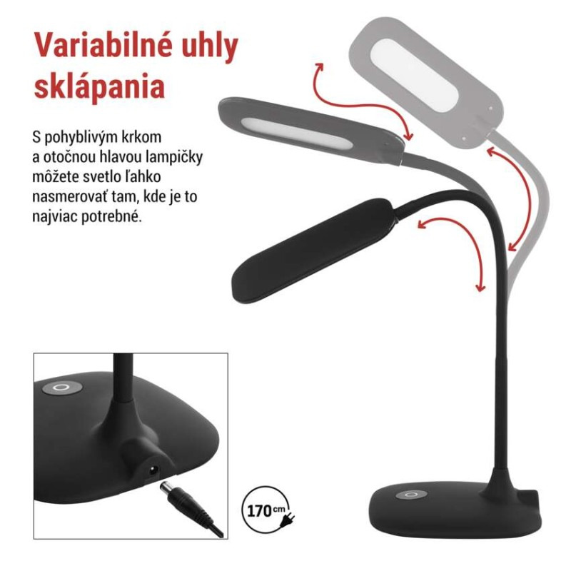 LED stolná lampa STELLA, čierna 4