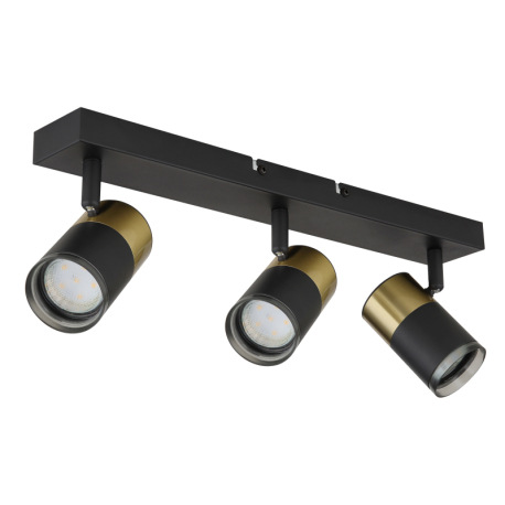 Stropné svietidlo, kov čierny, hliník medený a čierny, plast dymový, DxŠxV: 410x60x120mm, bez žiarov 3