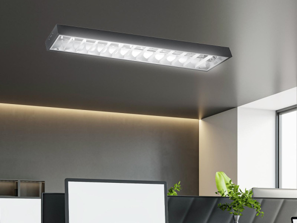 Čierne žiarivkové prisadené svietidlo na 2 x T8 ( 120cm LED trubica ) - TL302B 7
