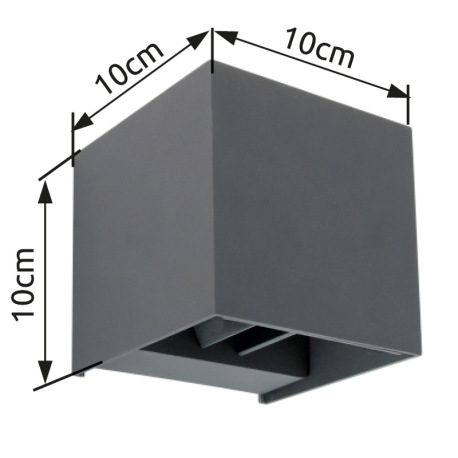 Vonkajšie svietidlo, hliník antracit, svieti smerom hore a dole, nastaviteľné, IP44, ŠxV:100x100, H: 12