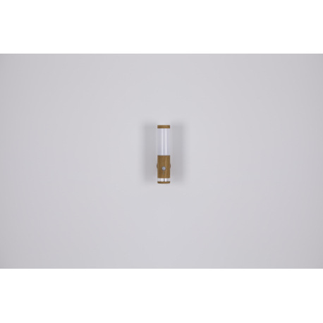 Vonkajšie svietidlo, oceľ vo vzhľade dreva, plast opál, stojanové svietidlo, priemer tienidla 7,6 cm 7