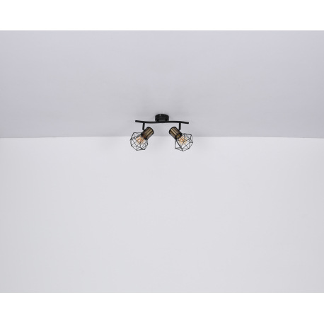 Stropné svietidlo, kov čierny, kovová mriežka čierna, ø: 285mm, V:190mm, bez žiaroviek 3x E27, max. 8