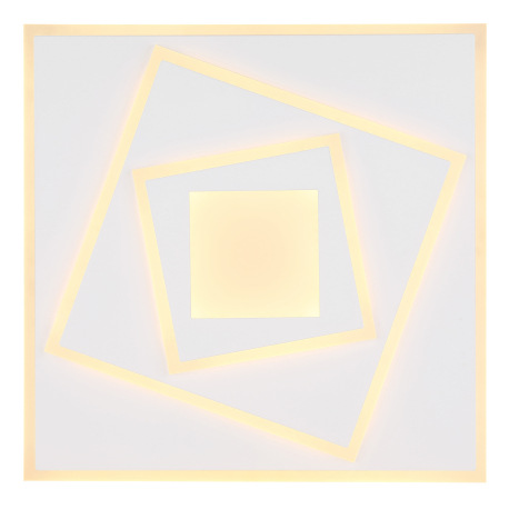 Stropné svietidlo kov biely, akryl biely, DxŠxV: 400x400x54mm, LED 24W 230V, 3000lm zdroj, 2100lm vý 9