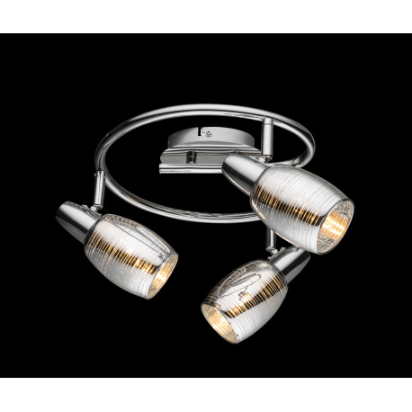 Stropné svietidlo, chróm, sklo číre, chrómované, Ø 290, V:165, bez žiaroviek 3xE14, max. 40W 230V. 2