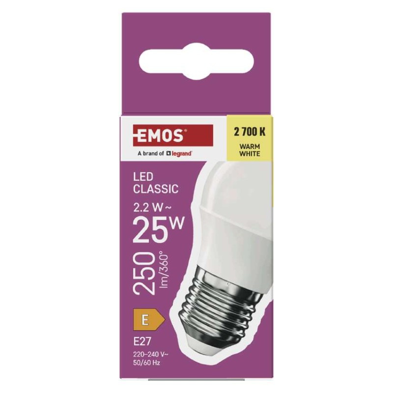 LED žiarovka CLS Mini Globe / E27 / 2,2 W (25 W) / 250 lm / teplá biela 7