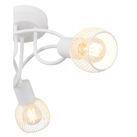 Stropné svietidlo, kov biely matný, tienidlo z kovovej sieťoviny, Ø360, V: 200, bez žiaroviek 3xE14, 8