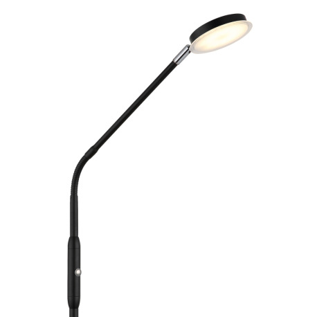 Stojanová lampa, kov čierny matný, akryl satinovaný, priehľadné, dotykové zapnutie/vypnutie, dotykov 18