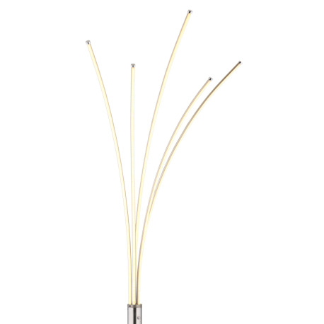 Stojacia lampa, kov matný nikel, plast biely, chróm, čierny PVC kábel, dotykový stmievač, 3-stupňový 11