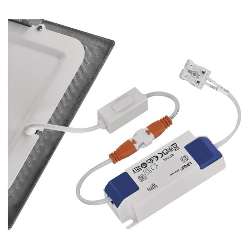 LED vstavané svietidlo NEXXO, štvorec, strieborné, 18W, CCT 8