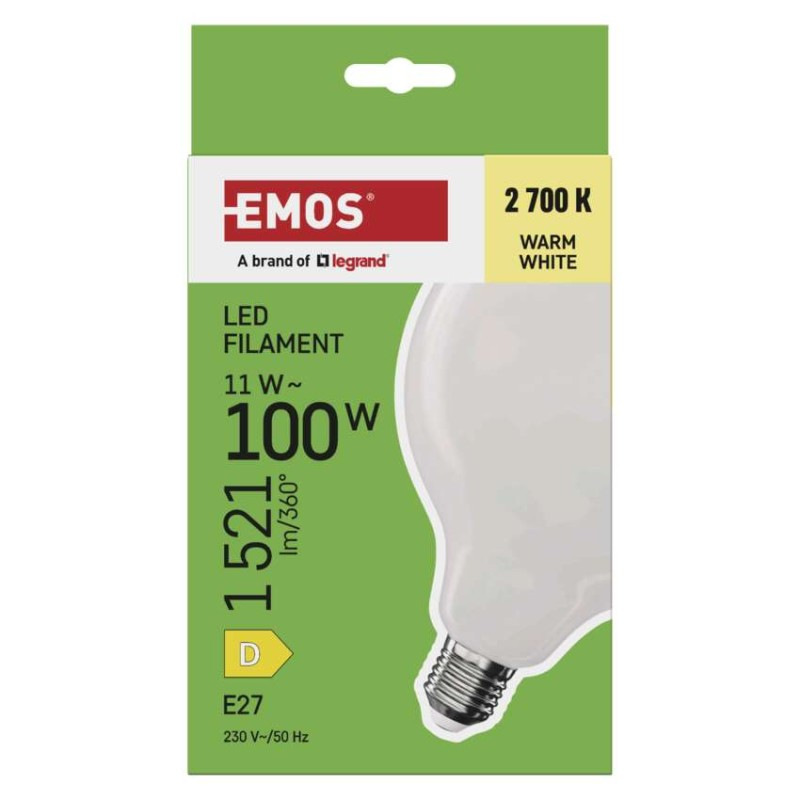 LED žiarovka Filament G125 / E27 / 11 W (100 W) / 1521 lm / Teplá biela 4